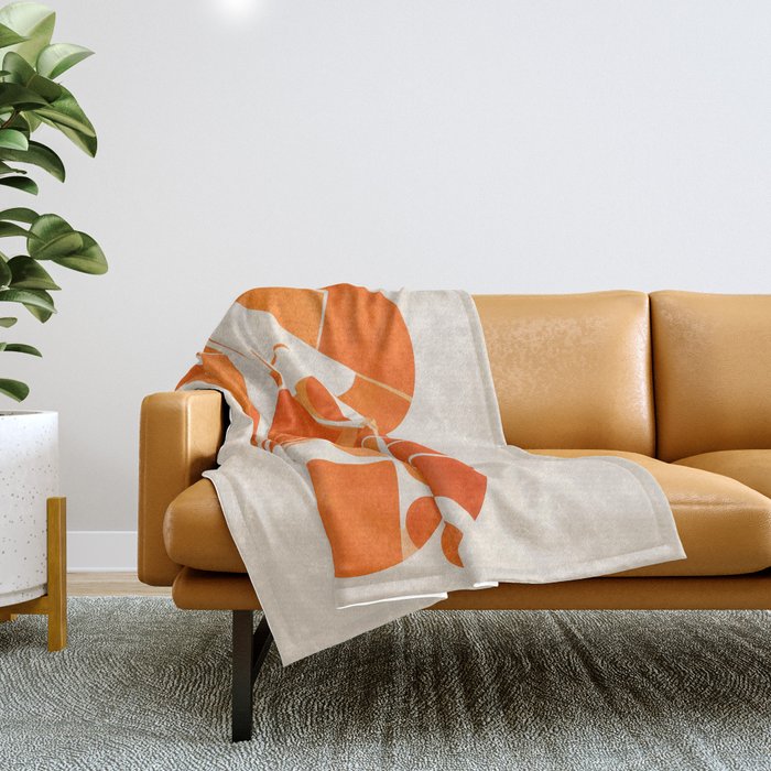 Abstract Lobster in Orange Throw Blanket Gallery Image 1