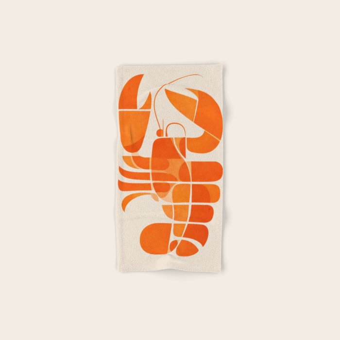 Abstract Lobster in Orange Bath Towel Gallery Image 1