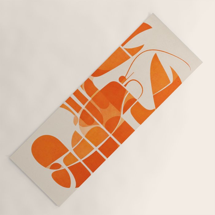 Abstract Lobster in Orange Yoga Mat Gallery Image 1