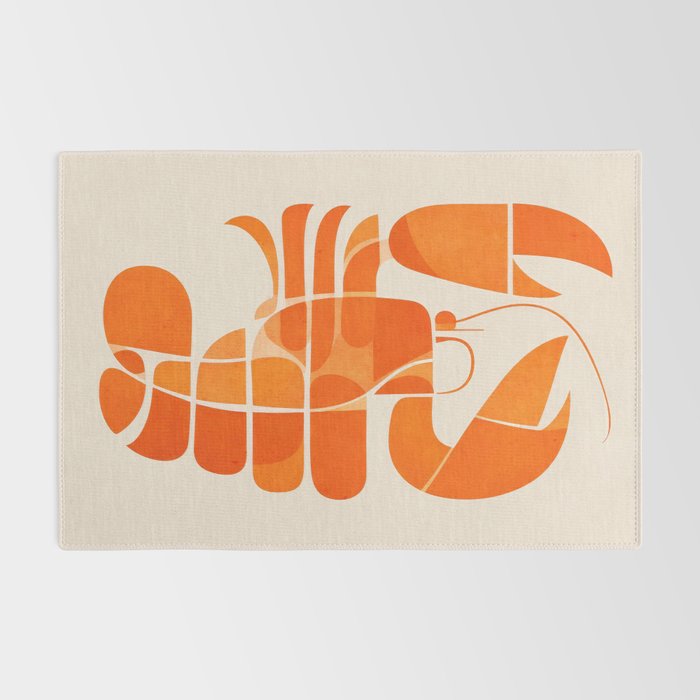 Abstract Lobster in Orange Rug Gallery Image 2