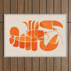 Abstract Lobster in Orange Outdoor Rug Gallery Image 1