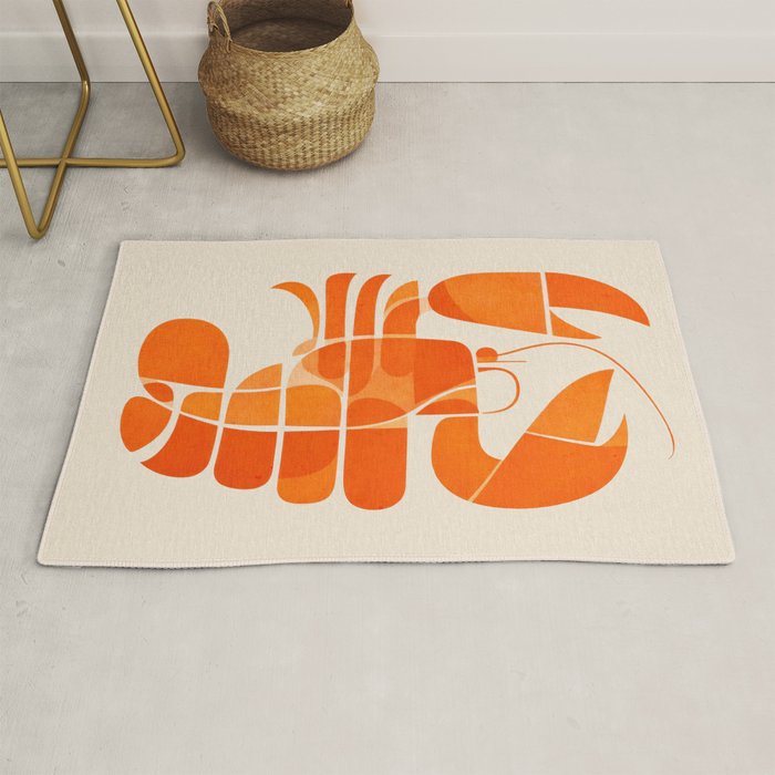Abstract Lobster in Orange Rug Gallery Image 1