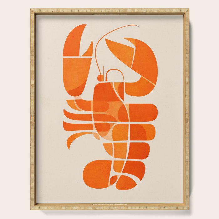 Abstract Lobster in Orange Serving Tray Gallery Image 1