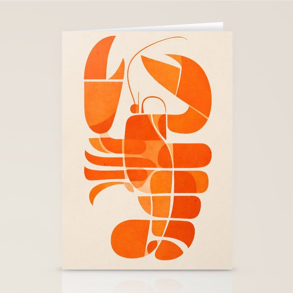 Abstract Lobster in Orange Stationery Card Gallery Image 1