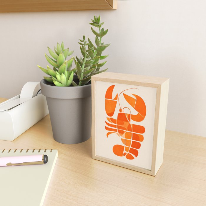 Abstract Lobster in Orange Mini Art Print Gallery Image 2