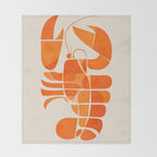 Abstract Lobster in Orange Throw Blanket Gallery Image 2
