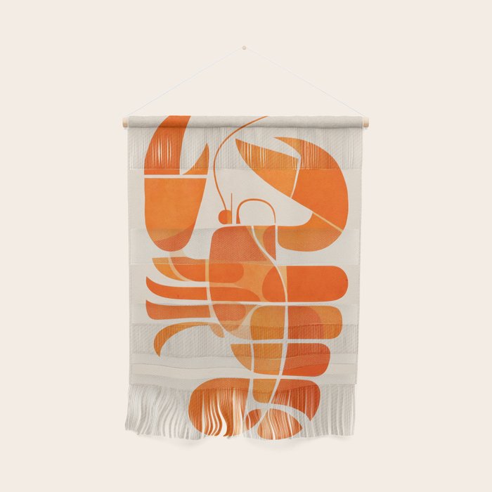 Abstract Lobster in Orange Wall Hanging Gallery Image 1