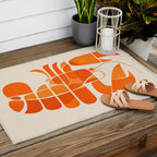 Abstract Lobster in Orange Outdoor Rug Gallery Image 2