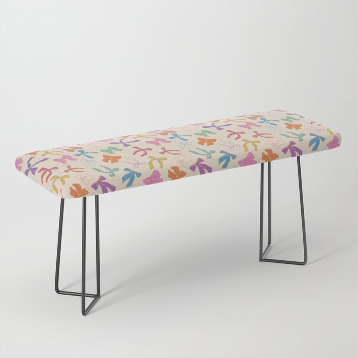 Vintage Coquette Colorful Bows Pattern Bench Gallery Image 1