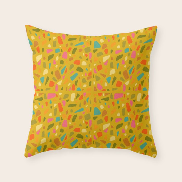 Terrazzo in Mustard Throw Pillow Gallery Image 6