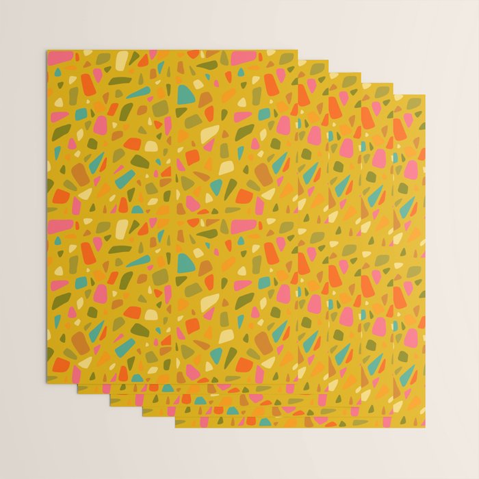 Terrazzo in Mustard Wrapping Paper Gallery Image 3