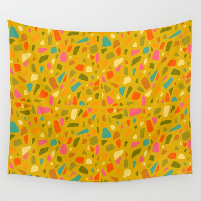 Terrazzo in Mustard Wall Tapestry Gallery Image 4