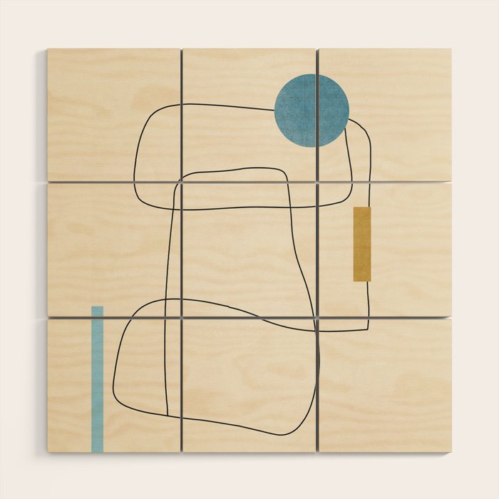 minimal geometric art Wood Wall Art Gallery Image 1