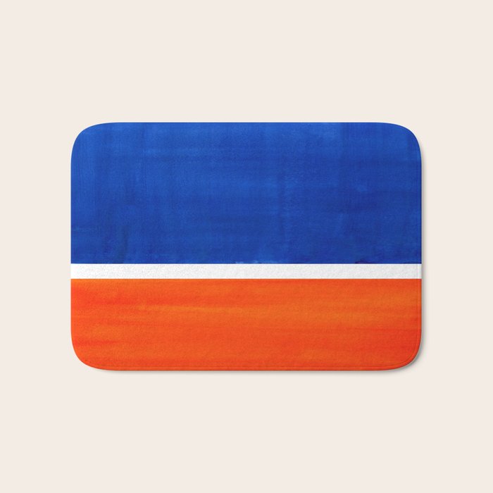 Colorful Bright Minimalist Rothko Orange And Blue Midcentury Modern Art Vintage Pop Art Bath Mat Gallery Image 1