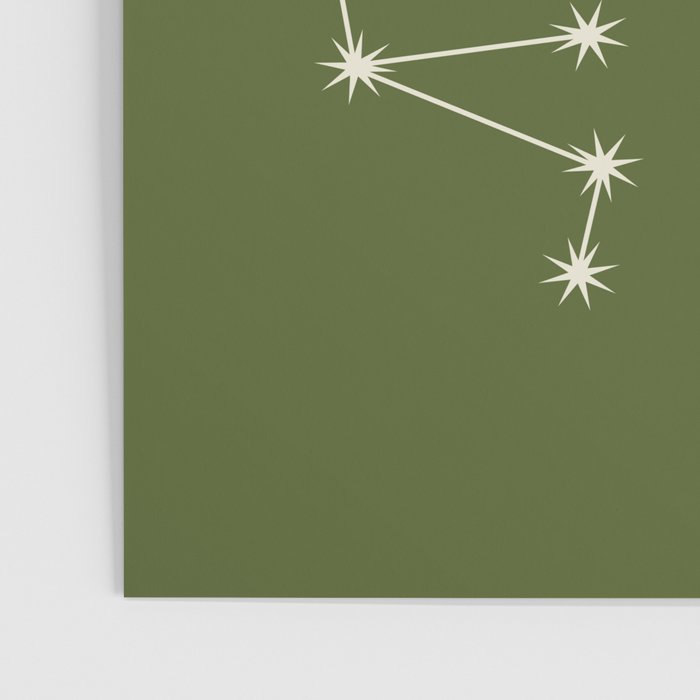 Sagittarius Zodiac Star Constellation Line Art Olive Green Poster Gallery Image 3