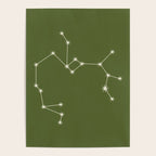 Sagittarius Zodiac Star Constellation Line Art Olive Green Poster Gallery Image 4