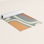 Palm Springs Retro Mid-Century Modern Abstract Pattern Slate Blue Orange Rust Cream Yoga Mat Gallery Image 2