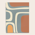 Palm Springs Retro Mid-Century Modern Abstract Pattern Slate Blue Orange Rust Cream Notebook Gallery Image 4
