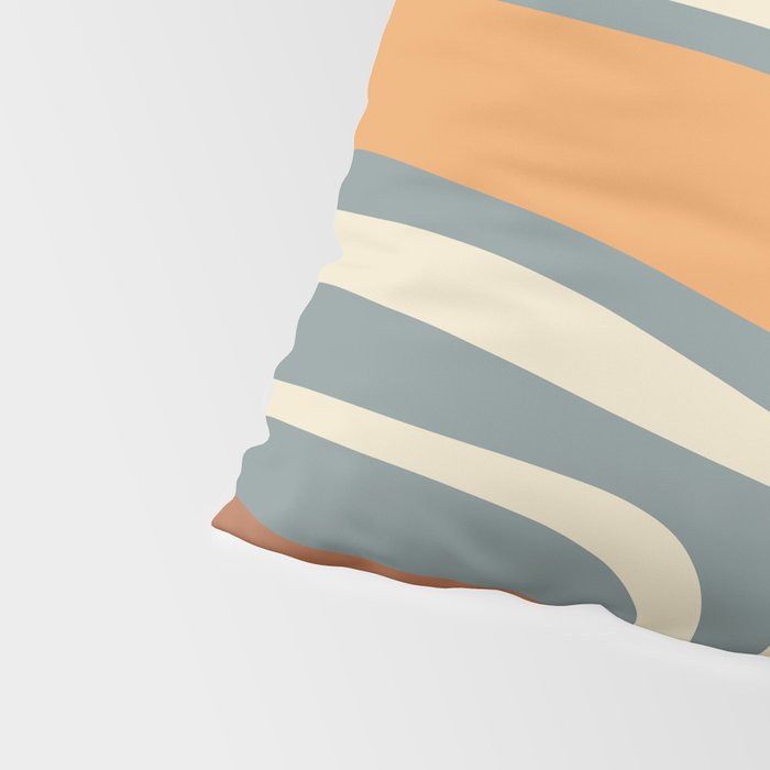 Palm Springs Retro Mid-Century Modern Abstract Pattern Slate Blue Orange Rust Cream Pillow Sham Gallery Image 4