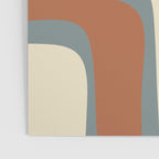 Palm Springs Retro Mid-Century Modern Abstract Pattern Slate Blue Orange Rust Cream Poster Gallery Image 3