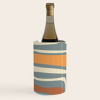 Palm Springs Retro Mid-Century Modern Abstract Pattern Slate Blue Orange Rust Cream Wine Chiller Gallery Image 2