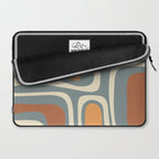 Palm Springs Retro Mid-Century Modern Abstract Pattern Slate Blue Orange Rust Cream Laptop Sleeve Gallery Image 2