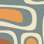 Palm Springs Retro Mid-Century Modern Abstract Pattern Slate Blue Orange Rust Cream Coffee Mug Gallery Image 2