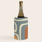 Palm Springs Retro Mid-Century Modern Abstract Pattern Slate Blue Orange Rust Cream Wine Chiller Gallery Image 3