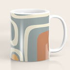 Palm Springs Retro Mid-Century Modern Abstract Pattern Slate Blue Orange Rust Cream Coffee Mug Gallery Image 1