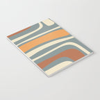 Palm Springs Retro Mid-Century Modern Abstract Pattern Slate Blue Orange Rust Cream Notebook Gallery Image 3