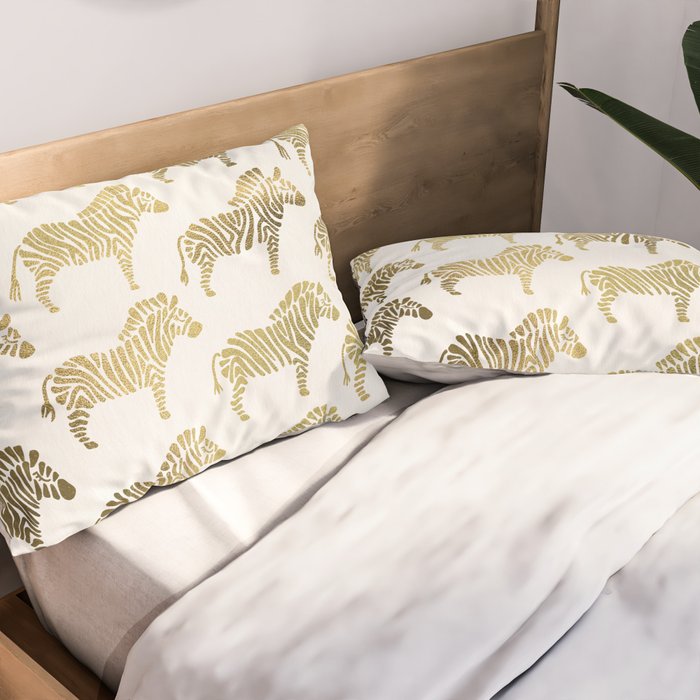 Golden Zebras Pillow Sham Gallery Image 2