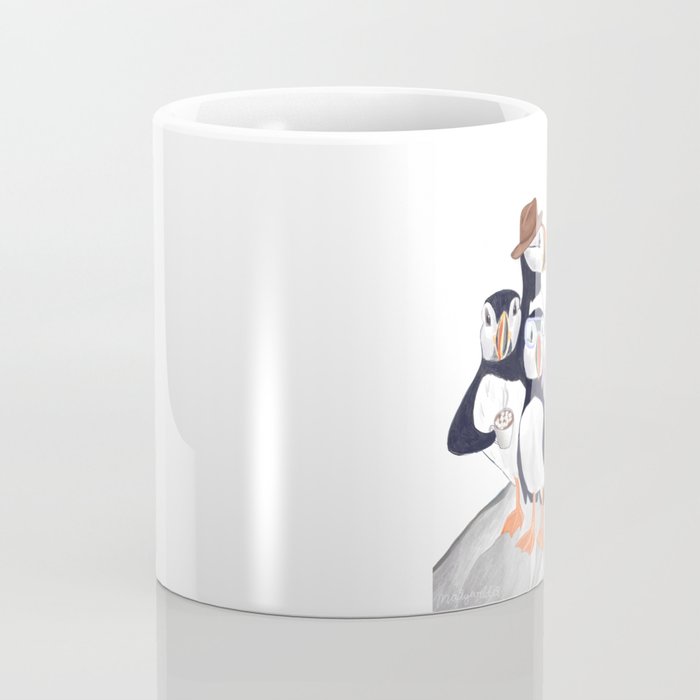 Arctic Puffin Family, Winter Illustration Coffee Mug Gallery Image 4