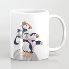 Arctic Puffin Family, Winter Illustration Coffee Mug Gallery Image 1
