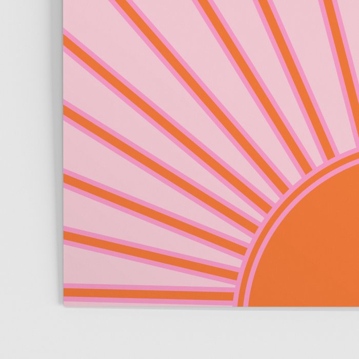 Sun Print Sunrise Sunshine Pastel Pink And Orange Retro Sun Wall Art Vintage Boho Modern Abstract Poster Gallery Image 3