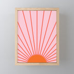Sun Print Sunrise Sunshine Pastel Pink And Orange Retro Sun Wall Art Vintage Boho Modern Abstract Mini Art Print Gallery Image 1