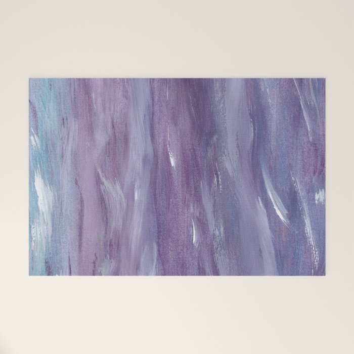 Touching Purple Blue Watercolor Abstract #1 #painting #decor #art #society6 Welcome Mat Gallery Image 1