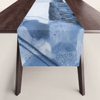 Rustic Country Barn Painting in Navy Blue Table Runner Gallery Image 1