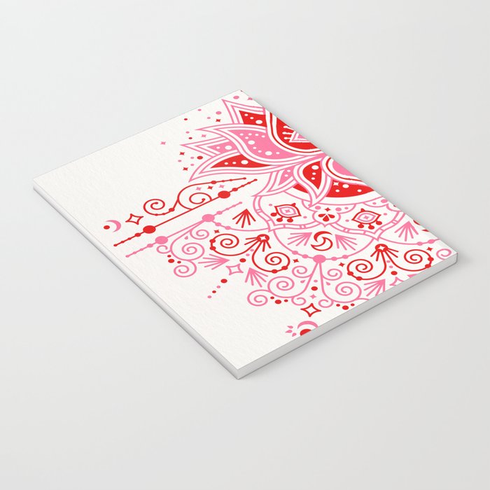 Lotus Blossom Mandala - Red & Pink Palette Notebook Gallery Image 3