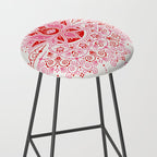 Lotus Blossom Mandala - Red & Pink Palette Stool Gallery Image 2