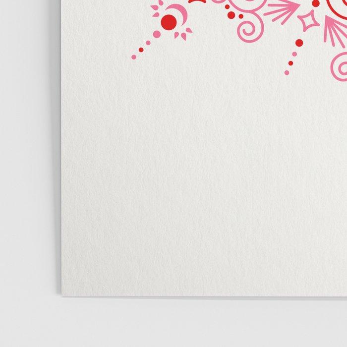 Lotus Blossom Mandala - Red & Pink Palette Poster Gallery Image 3