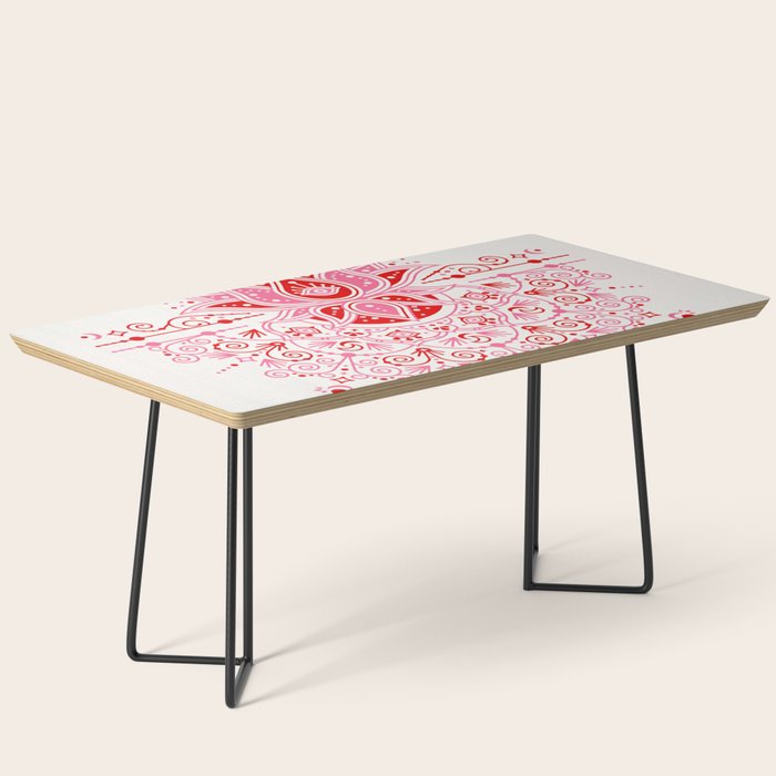 Lotus Blossom Mandala - Red & Pink Palette Coffee Table Gallery Image 1