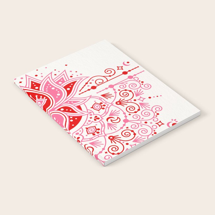 Lotus Blossom Mandala - Red & Pink Palette Notebook Gallery Image 1
