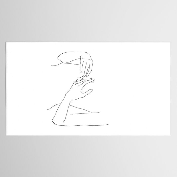 Line Hands 2 Tablecloth Gallery Image 2