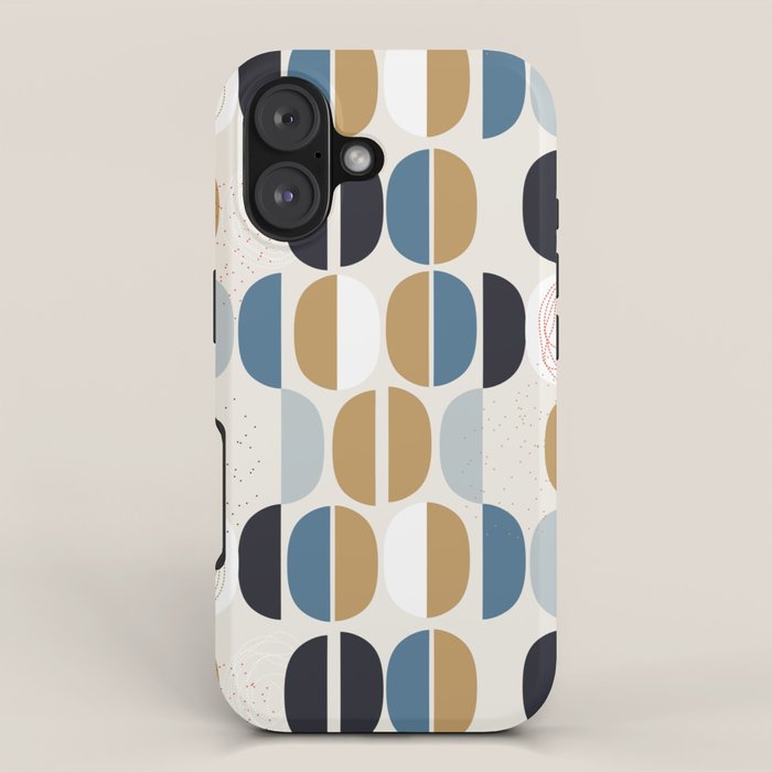 Mid century geometric pattern iPhone Case Gallery Image 1