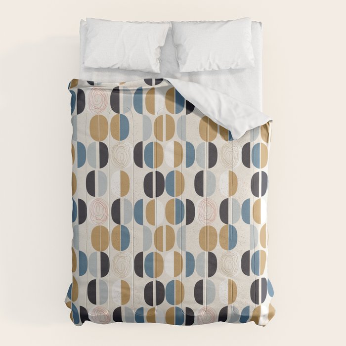 Mid century geometric pattern Comforter Gallery Image 6