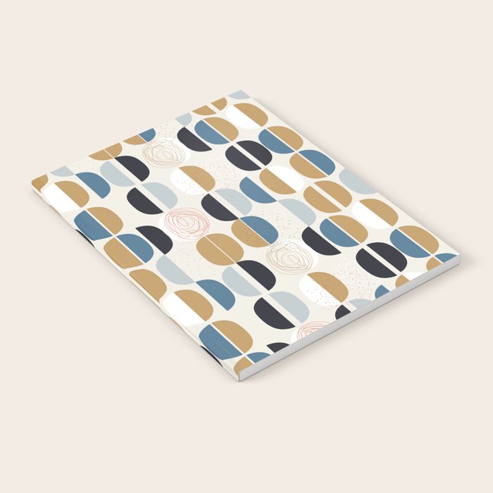 Mid century geometric pattern Notebook