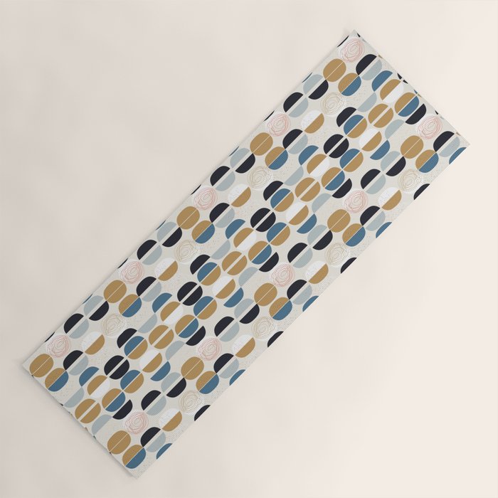 Mid century geometric pattern Yoga Mat Gallery Image 1