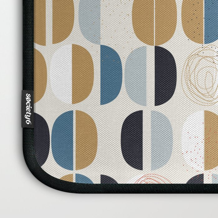 Mid century geometric pattern Laptop Sleeve Gallery Image 3