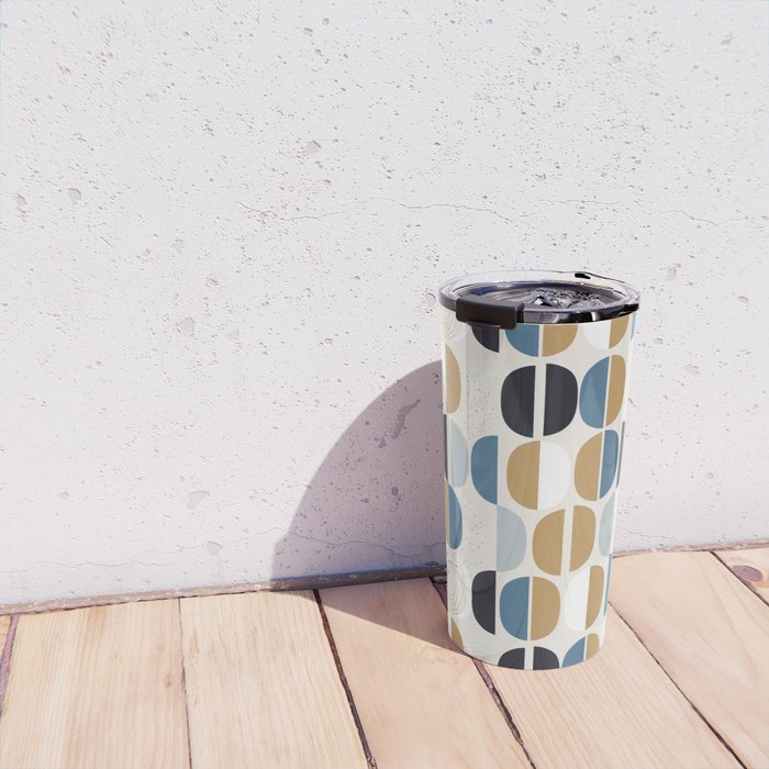 Mid century geometric pattern Travel Mug Gallery Image 4