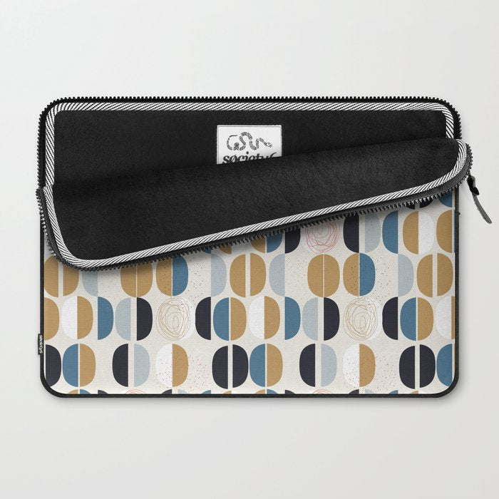 Mid century geometric pattern Laptop Sleeve Gallery Image 2